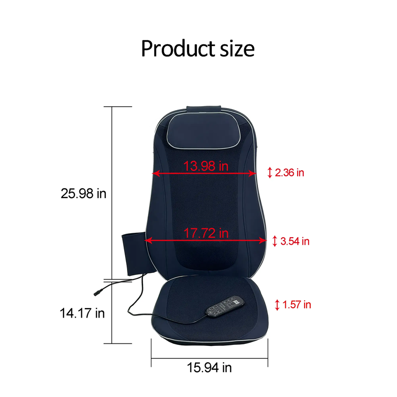 Shiatsu Back Massager with Kneading and Heating-Dark Blue by HouseOfZazla