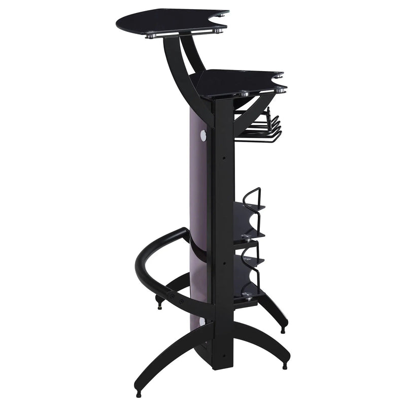 Dallas 2-shelf Curved Freestanding Home Bar Cabinet Black by Unique Piece Furniture
