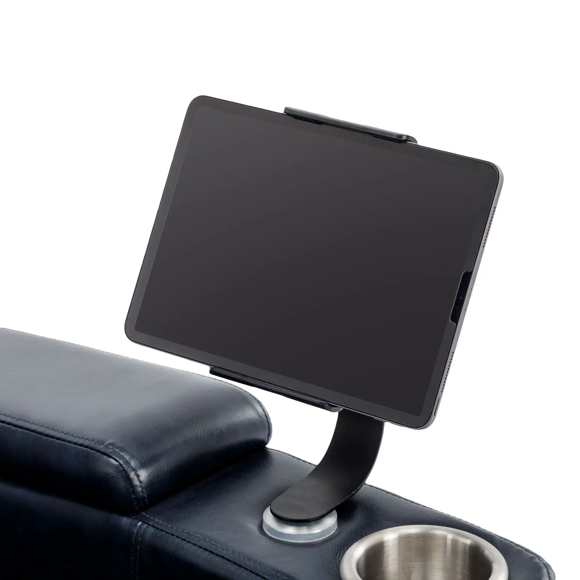 270° Power Swivel Recliner Home Theater Chair With Hidden Arm Storage, LED Light, Cup Holder, And Tray Table by HouseOfZazla
