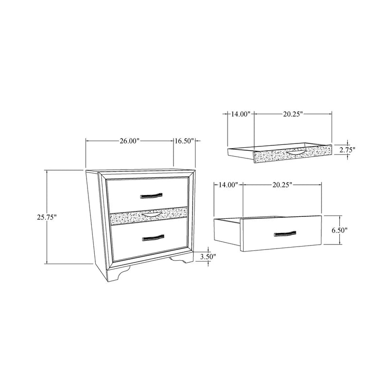 Ryder - Sparkle Nightstand - Gray by HouseOfZazla