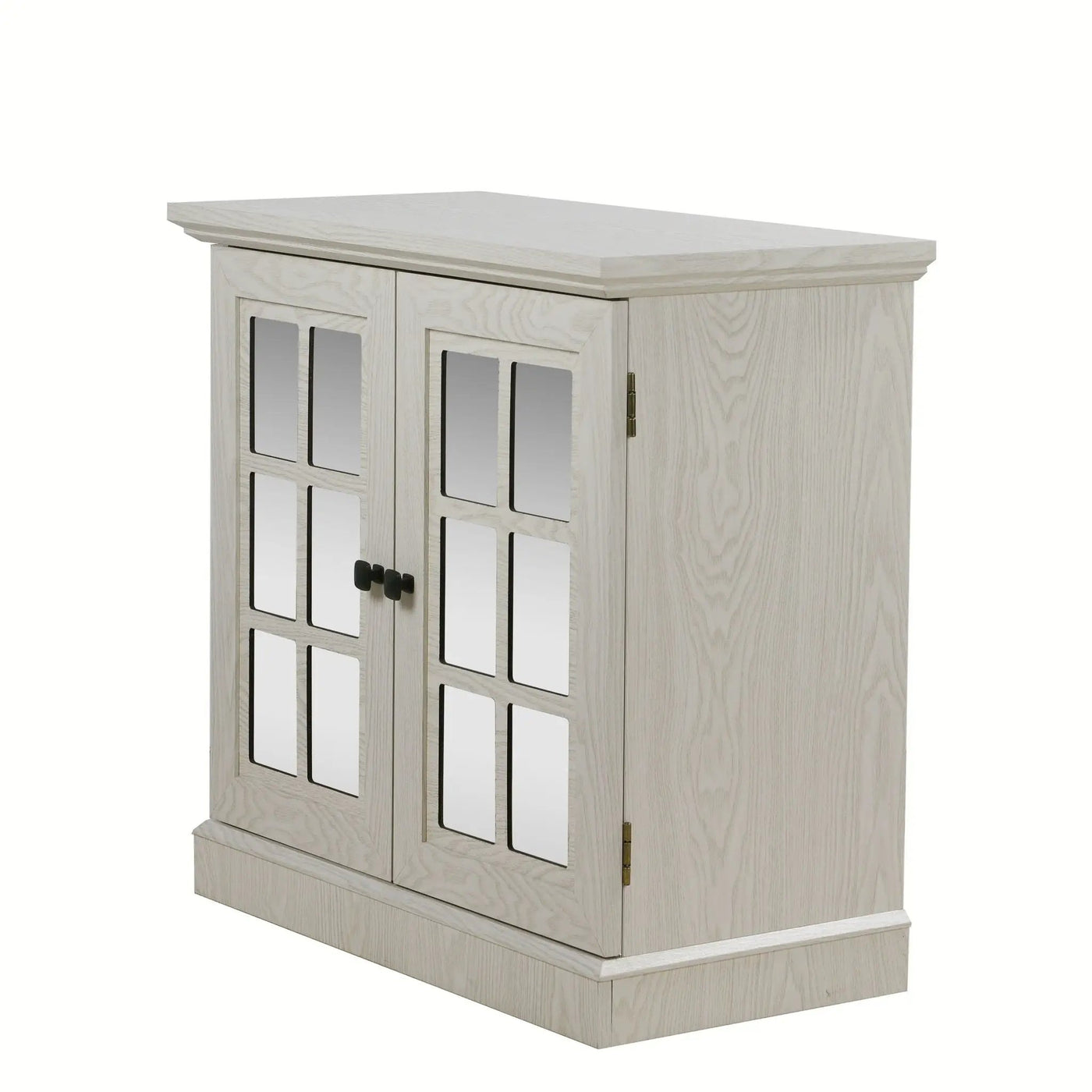 Sideboard Cabinet With Mirrored Doors, Adjustable Shelf, Metal Handles by HouseOfZazla
