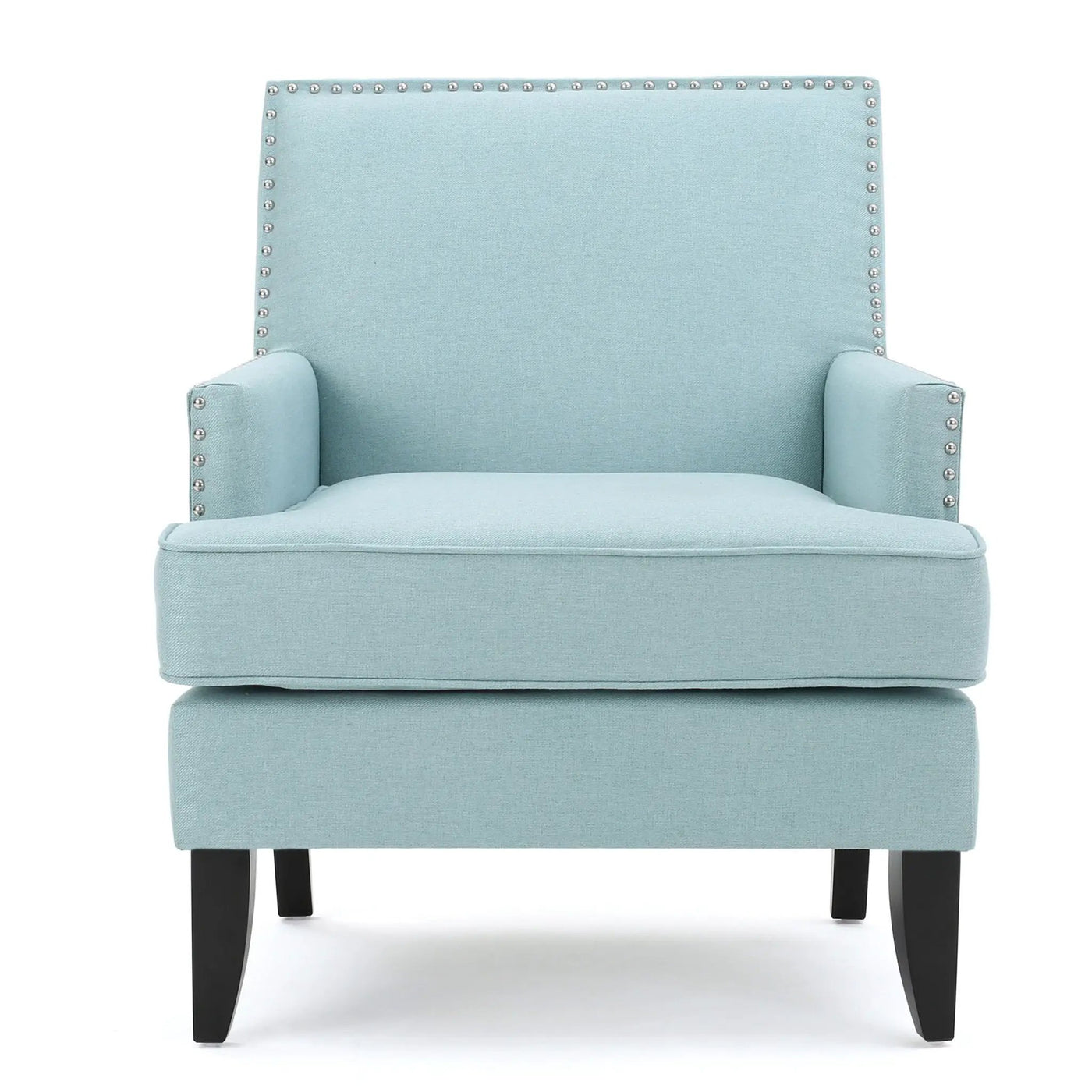 Serenada Upholstered Fabric Club Chair With Nailhead Trim And Tapered Birch Legs by HouseOfZazla