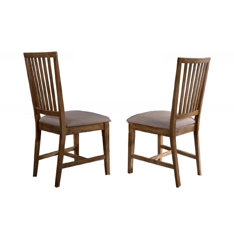 Open Slat Back Kitchen Side Chair (Set of 2) - Brown Oak by Unique Piece Furniture
