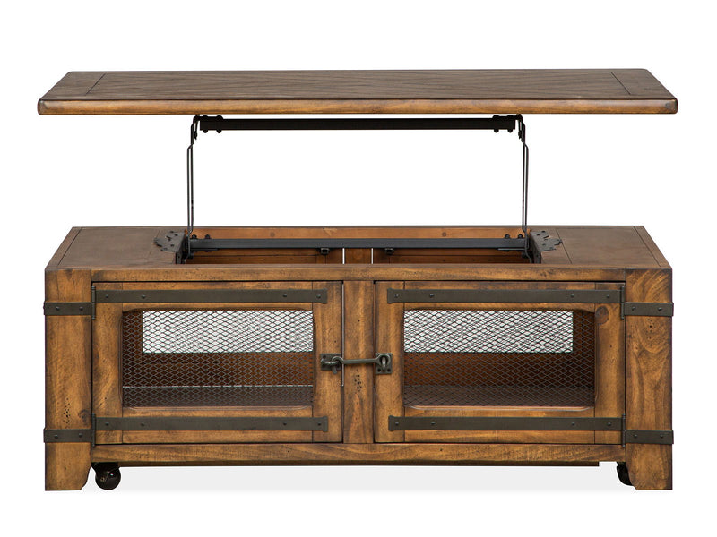 Chesterfield - Top Storage Cocktail Table With Casters - Farmhouse Timber, photo 6 of 7
