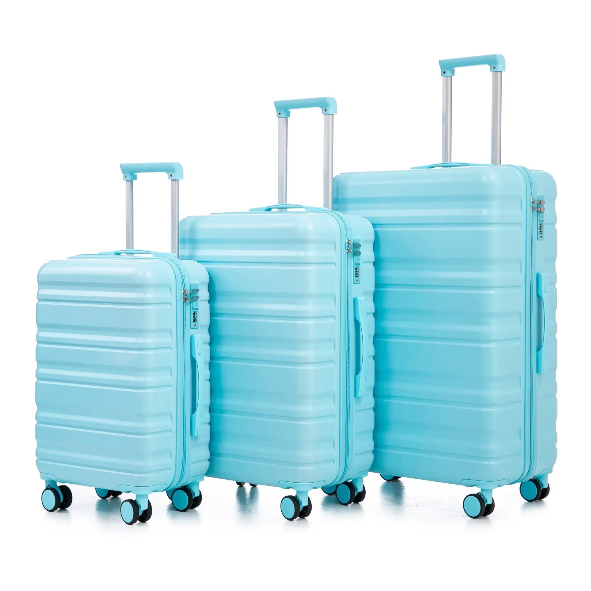 HIFINE Tourist 3-Piece ABS Spinner Wheel Luggage Set (Blue) by HouseOfZazla