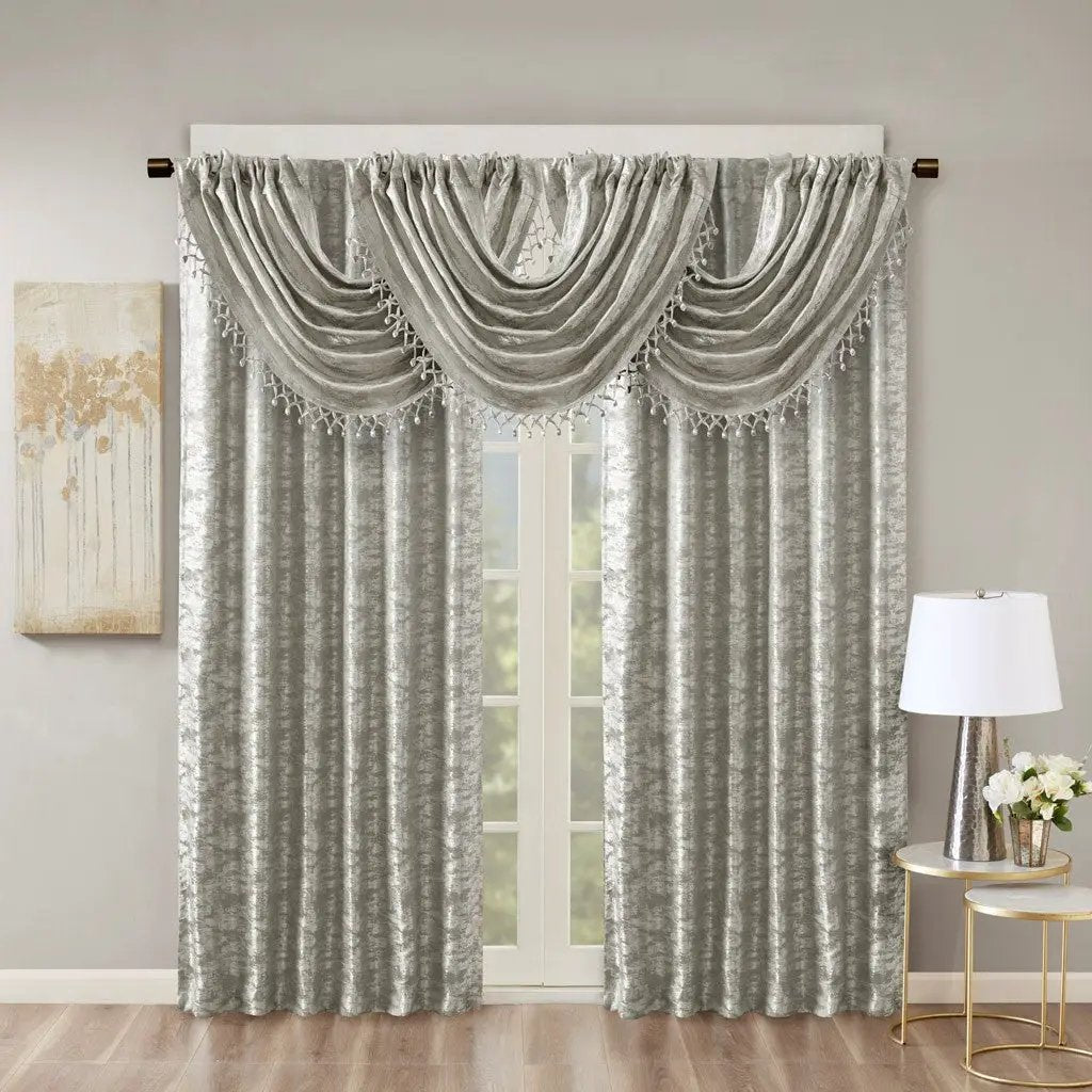Jacquard Lined Total Blackout Rod Pocket/Back Tab Curtain Panel by HouseOfZazla