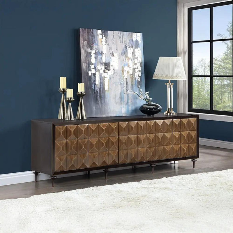 Diya - Console Cabinet - Forged Bronze & Espresso by Unique Piece Furniture