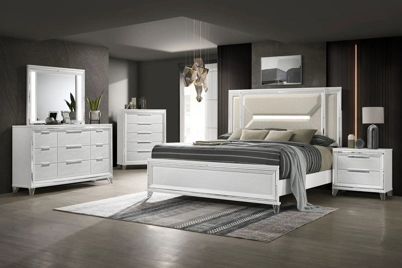 Marmore 5-piece Eastern King Bedroom Set White by Unique Piece Furniture