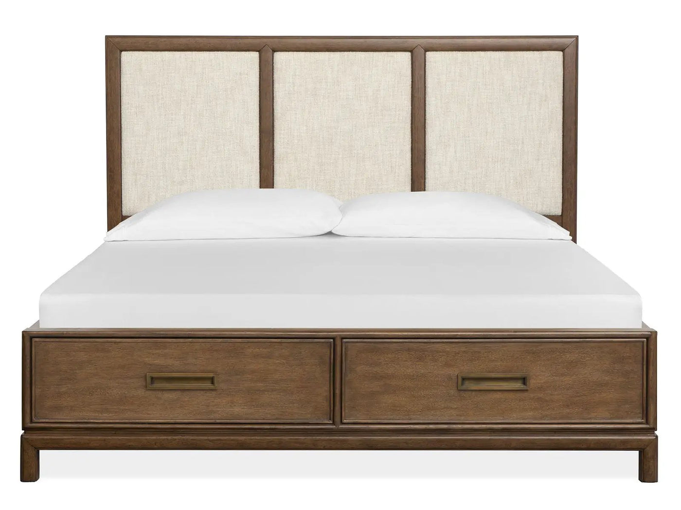 Ridgefield - Complete Panel Storage Bed With Upholstered Headboard by Unique Piece Furniture