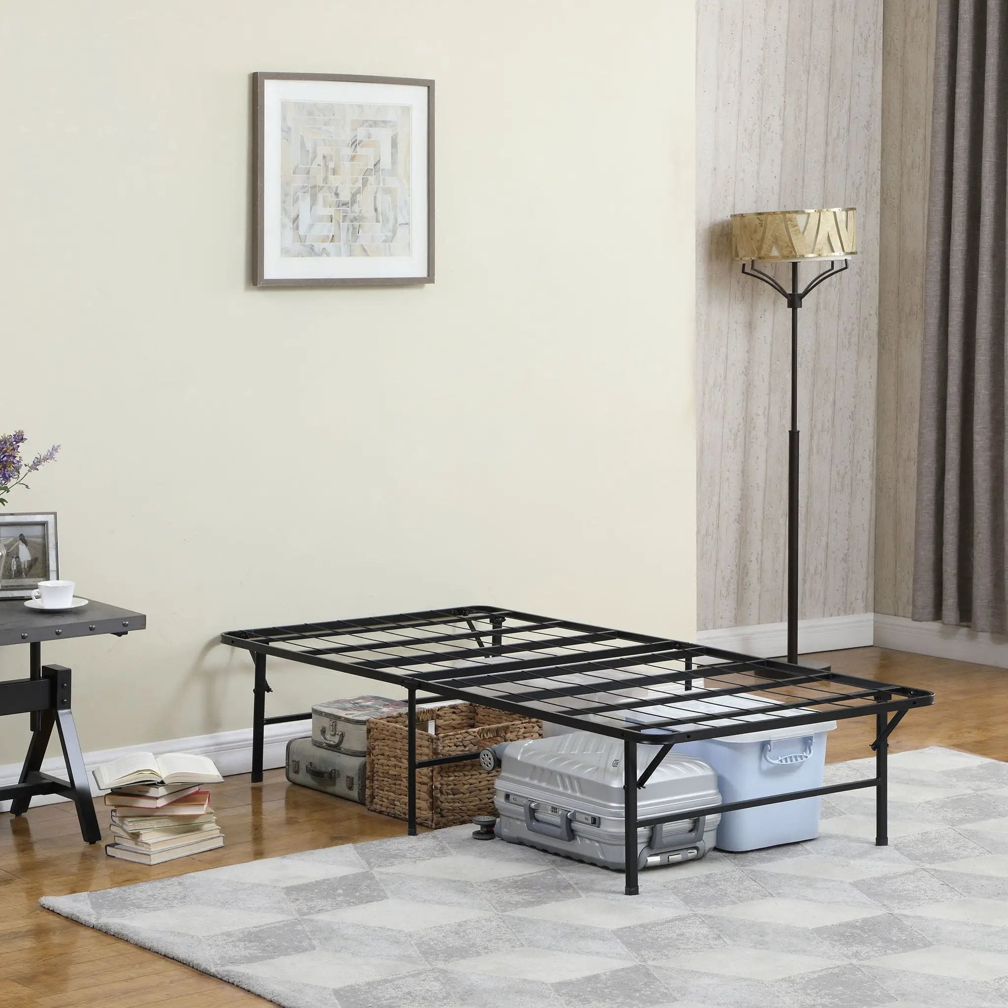 Mabel Metal Twin Mattress Support Platform Bed Black by Unique Piece Furniture