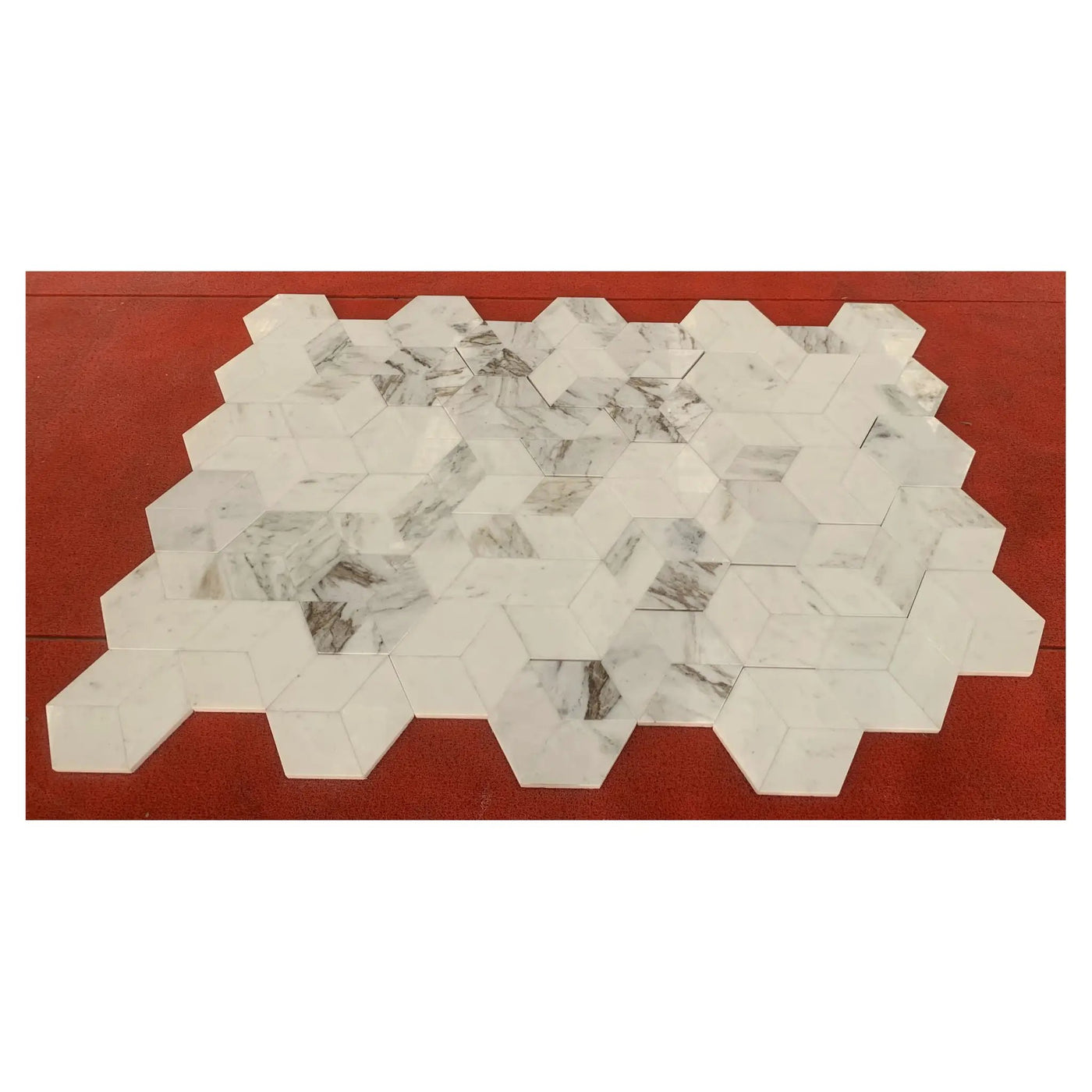 Hexagon Natural Marble Polished Tile For Wall And Floor (Set of 12) by HouseOfZazla