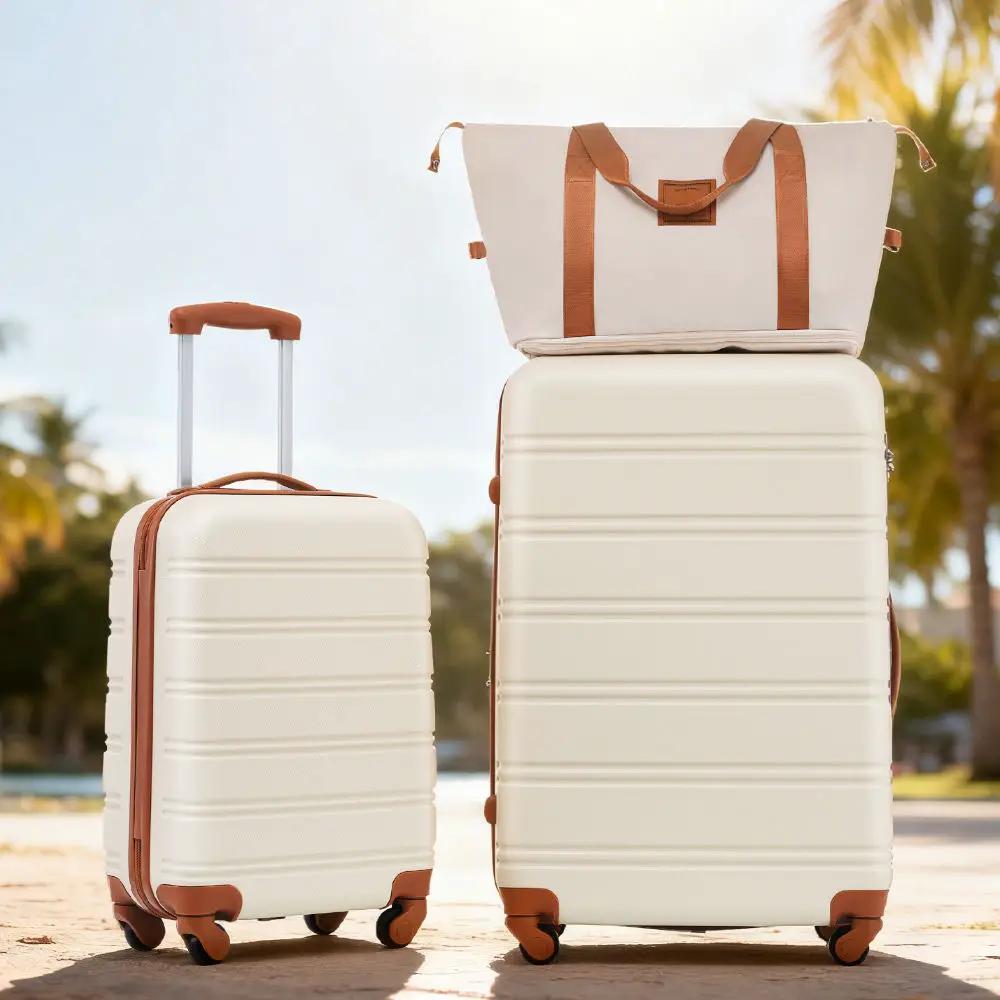 Hardshell Luggage Sets 2 Pieces + Bag Spinner Suitcase With Tsa Lock Lightweight 20" / 28" by HouseOfZazla