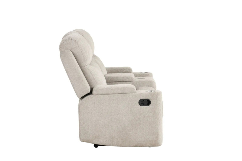 Galya - Motion Loveseat With Console - Light Gray by Unique Piece Furniture