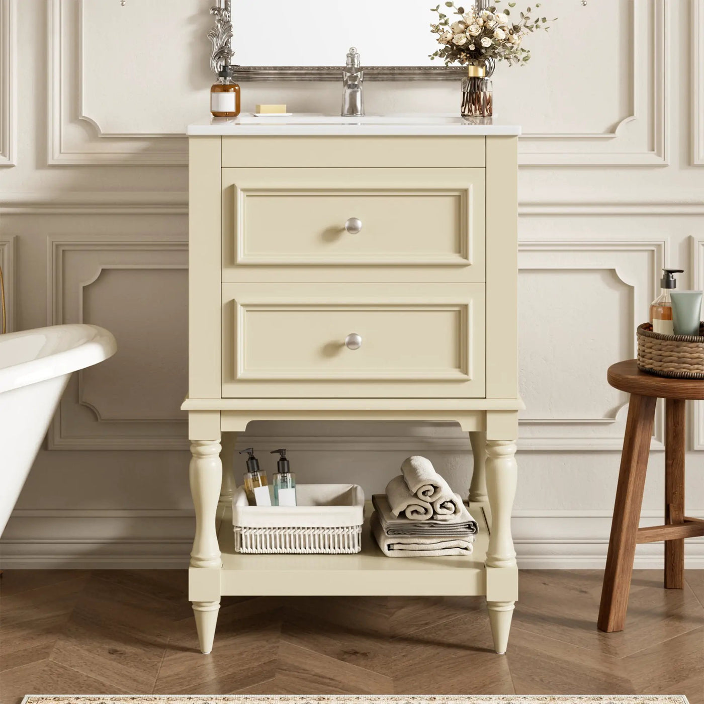 20'' Bathroom Vanity with Ceramic Sink and Storage Cabinet by HouseOfZazla