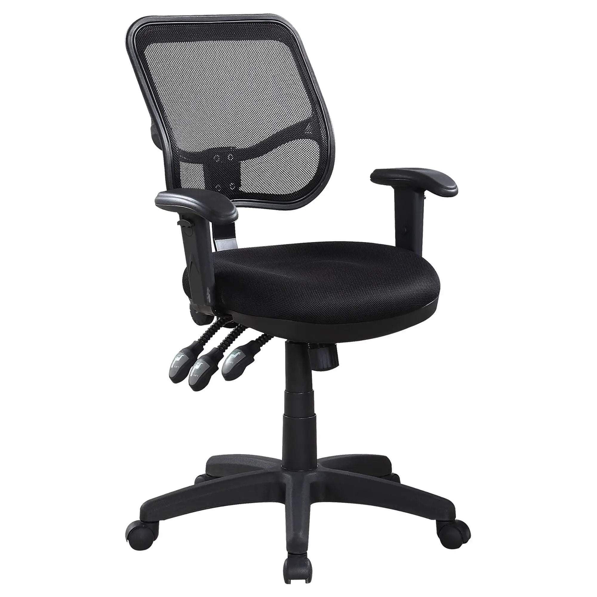 Swivel Office Chair Armrests Ergonomic Design, Adjustable Height And Tilt - Black by HouseOfZazla