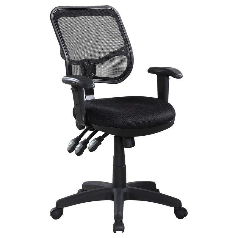 Swivel Office Chair Armrests Ergonomic Design, Adjustable Height And Tilt - Black by HouseOfZazla