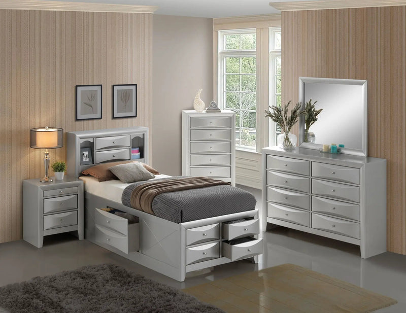 Modern Design Storage Bed With Bookcase Headboard by Unique Piece Furniture