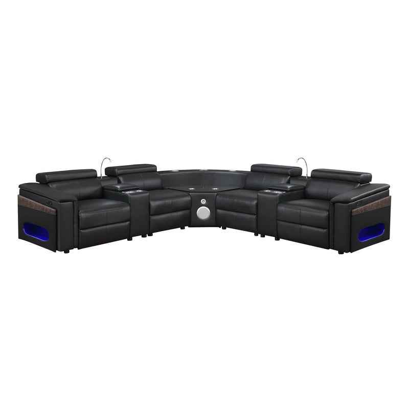 Nova - Sectional With Bluetooth Speaker, LED And Lifting Wine Cabinet by HouseOfZazla