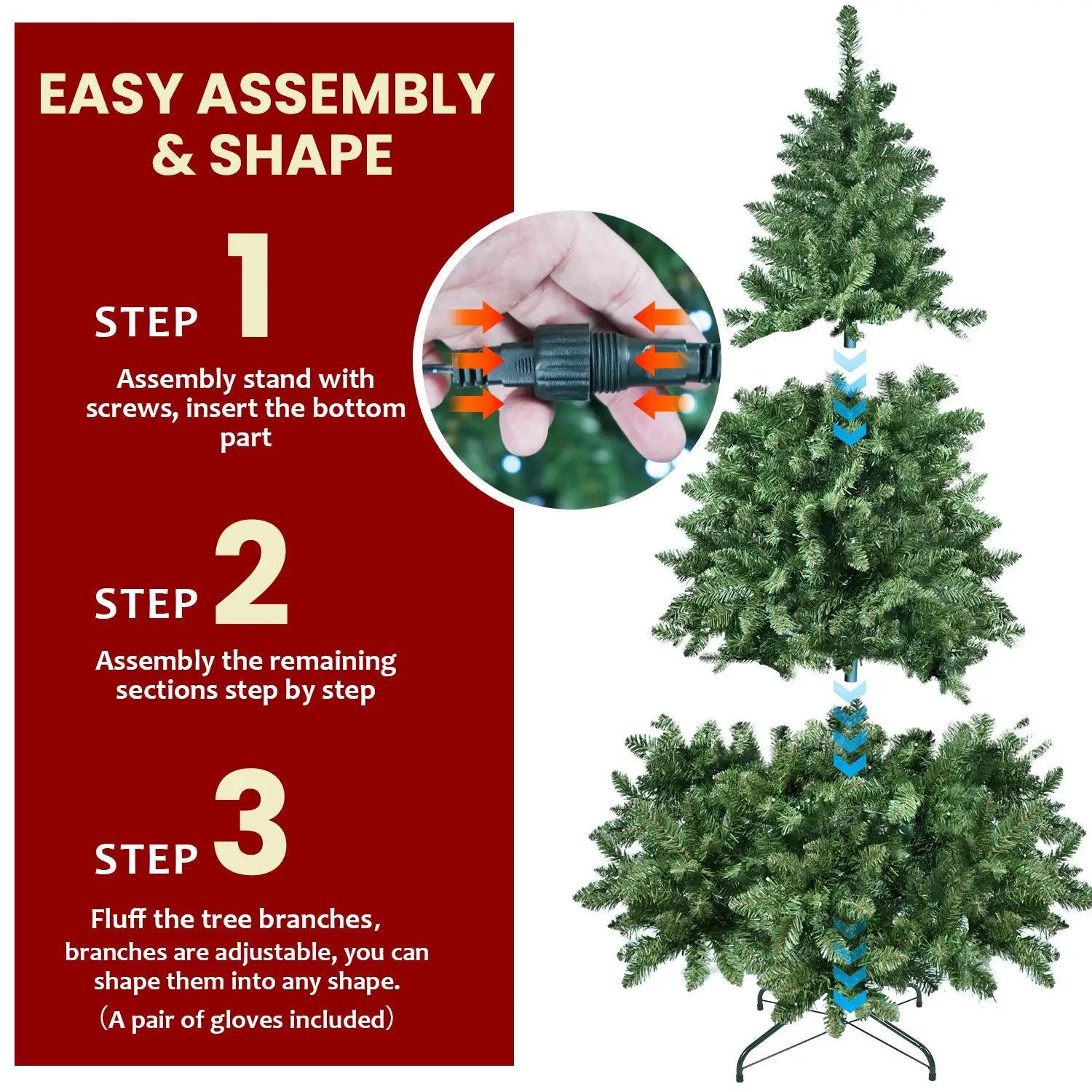 6ft Christmas Tree with WiFi-Controlled RGB Lights by HouseOfZazla