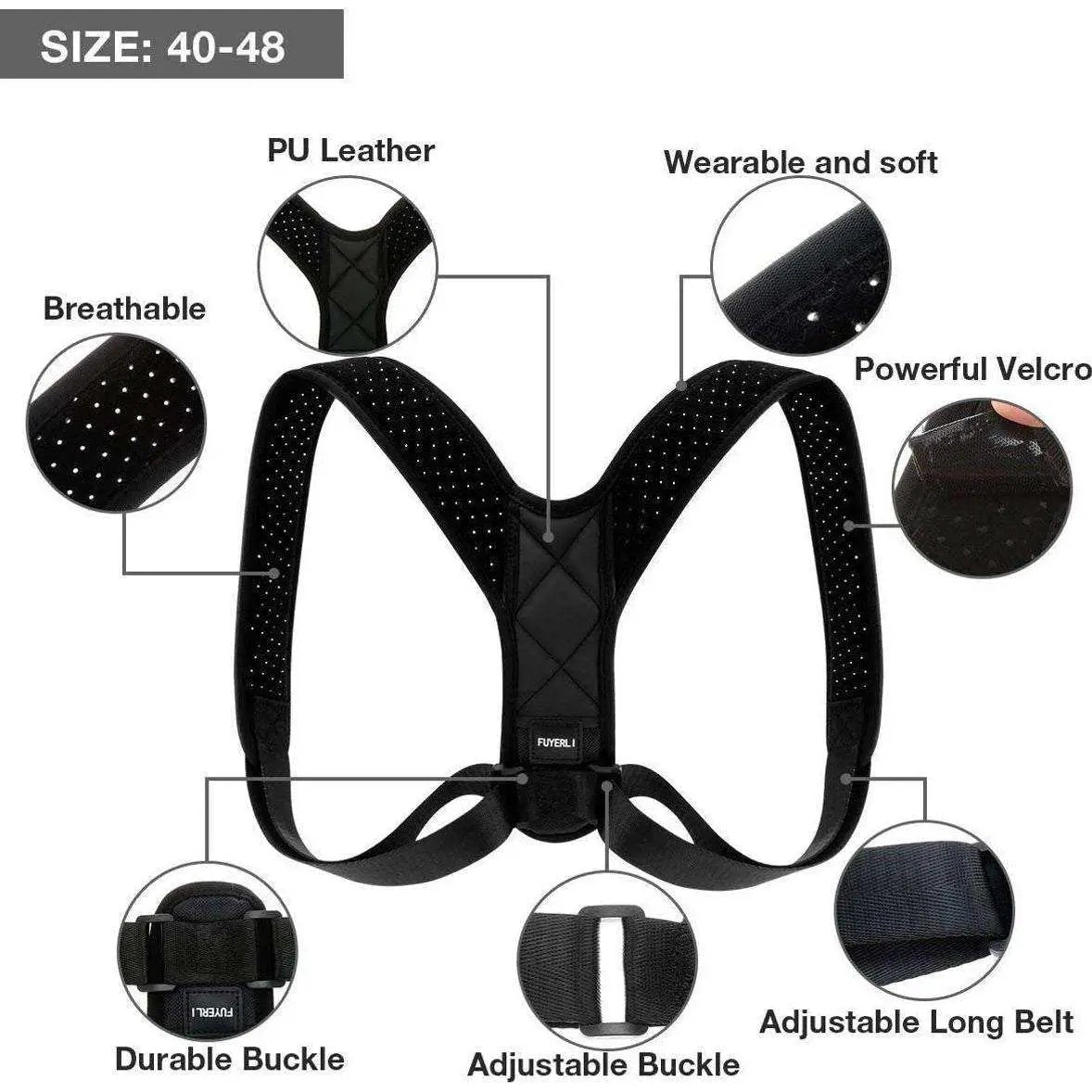 FUYERLI Posture Corrector for Men and Women with Adjustable Clavicle Brace by Selzalot