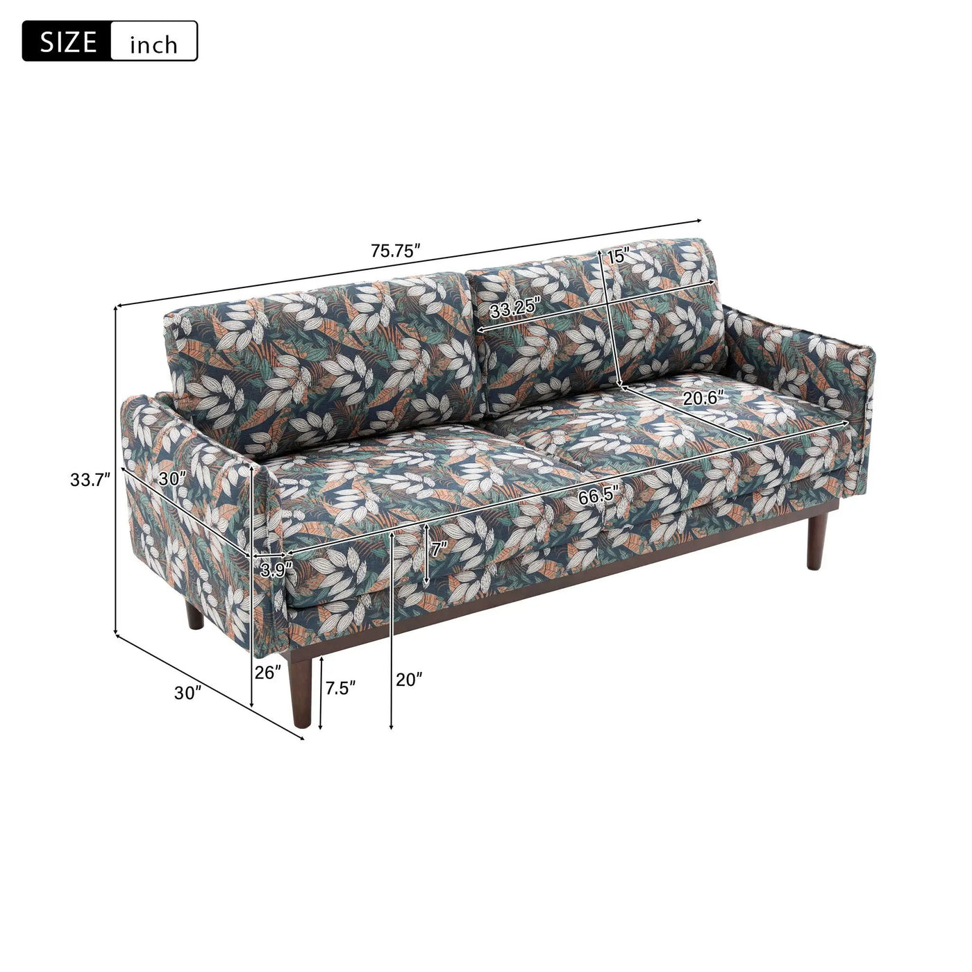 2 Seater Loveseat Sofa With Spacious Seating Area by Unique Piece Furniture
