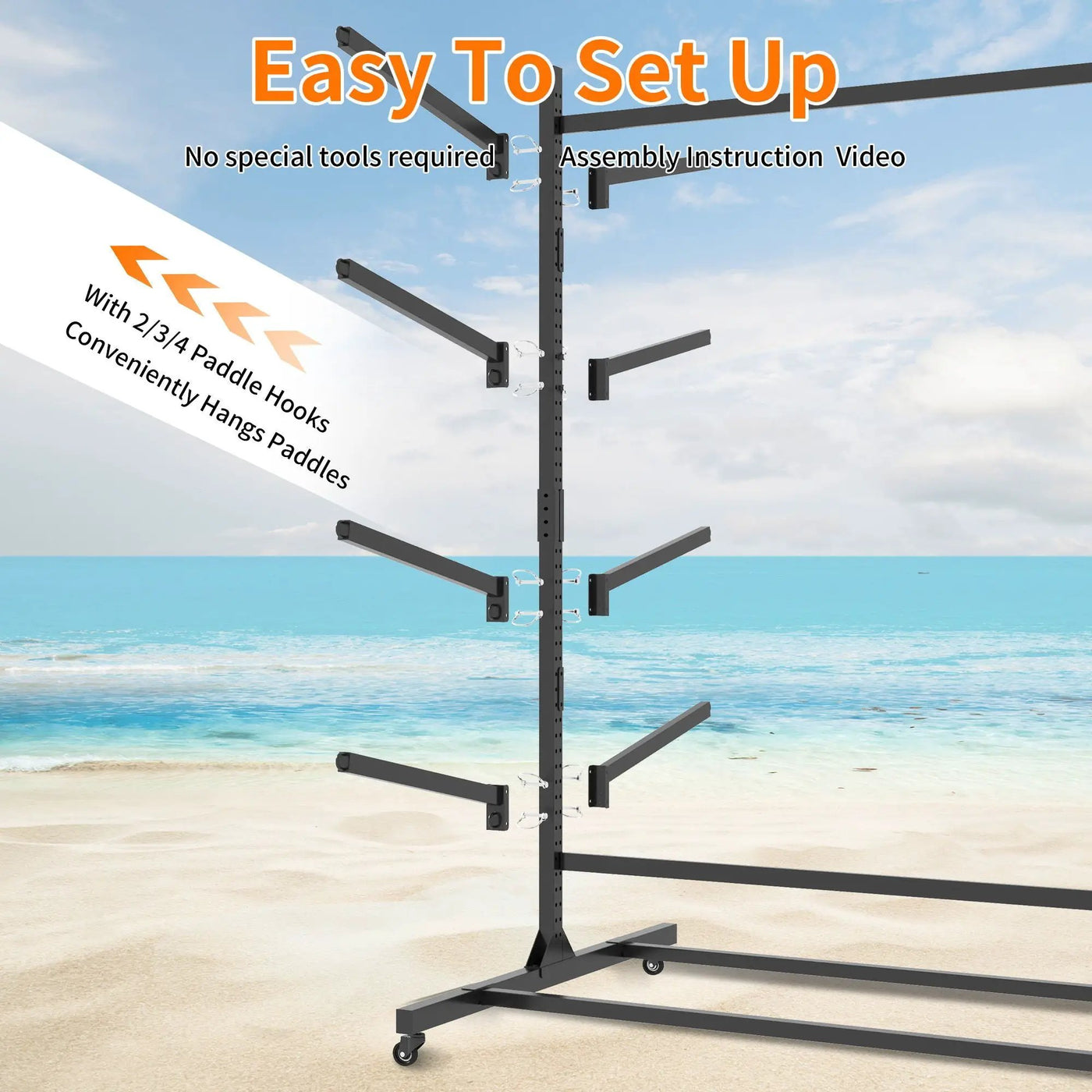 Freestanding Kayak Storage Rack With Lockable Wheels For Kayak, Canoe, Sup & Surfboard by HouseOfZazla