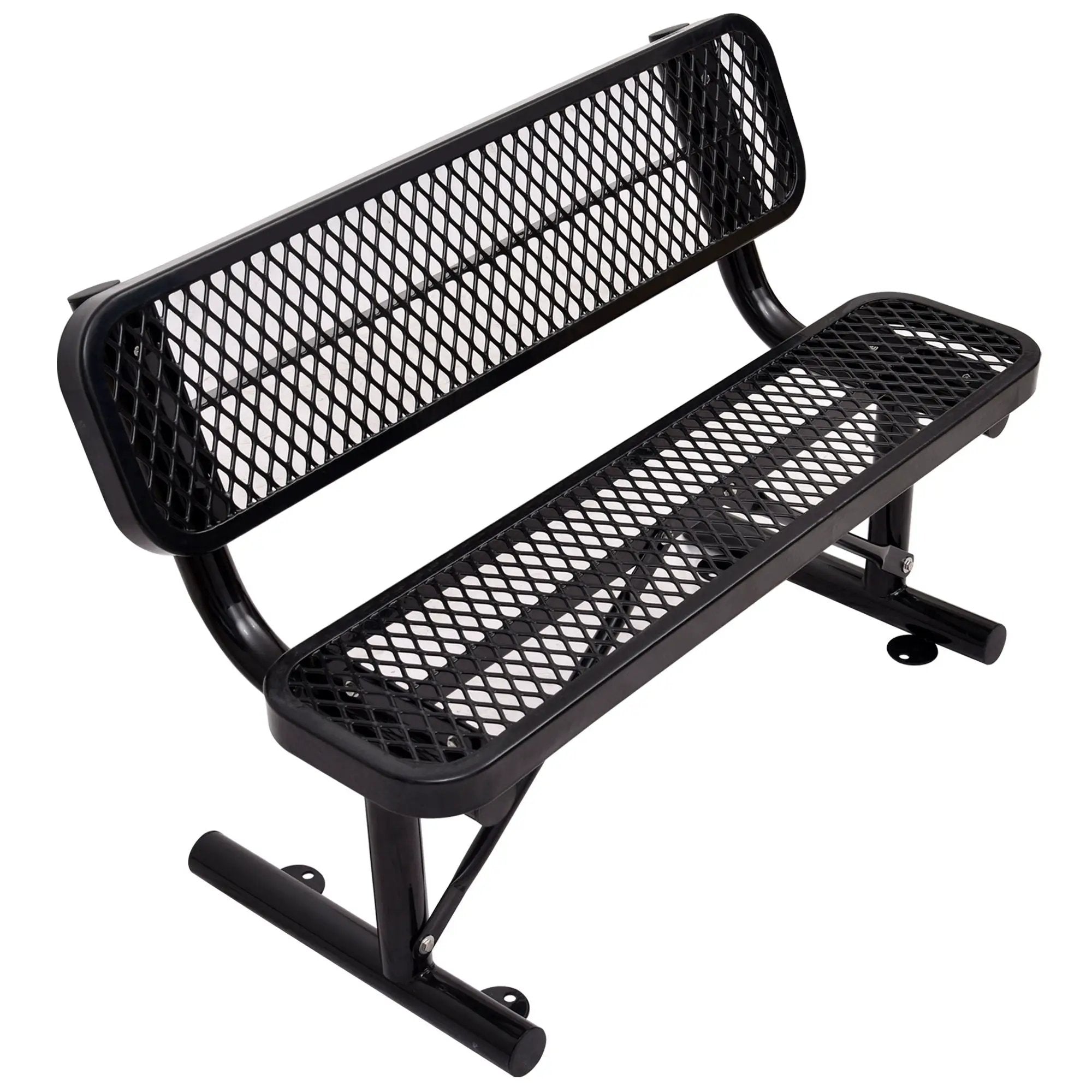 6' Outdoor Steel Bench With Backrest by Unique Piece Furniture