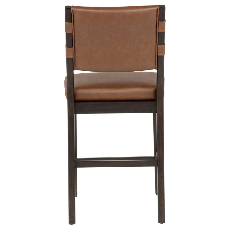 Tegan Faux Leather Upholstered Counter Height Chair Cognac (Set of 2) by Unique Piece Furniture
