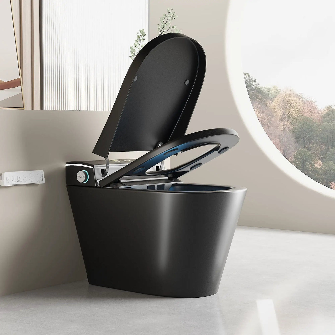 Smart Bidet Toilet With Auto Open / Close Seat, Warm Water Wash, Heated Seat, And Wireless Remote Control by HouseOfZazla