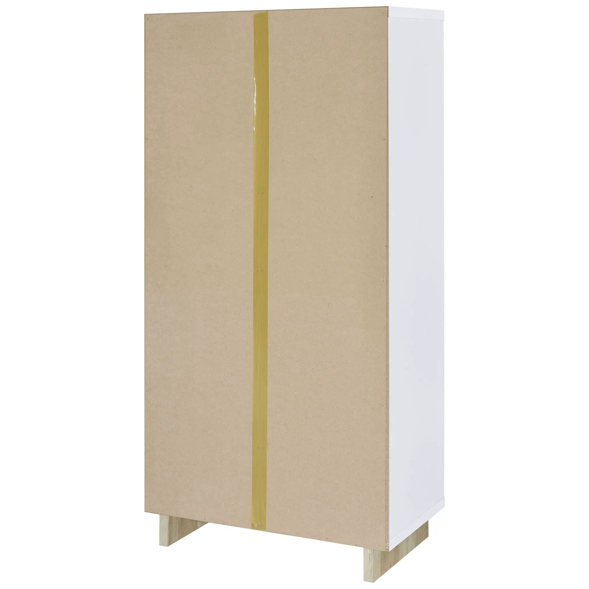Dalton 65-inch 6-shelf Bookcase White and Distressed Pine by Unique Piece Furniture