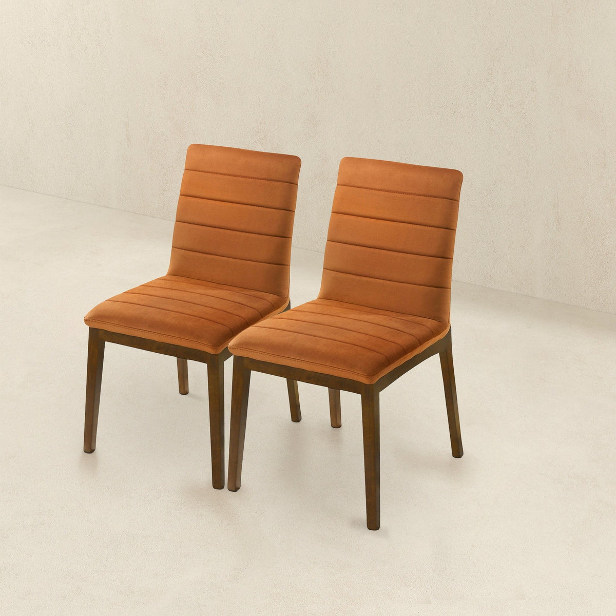 Modern Dining Chair Set with Solid Wood Base (Set of 2) - Orange or White, photo 19 of 27