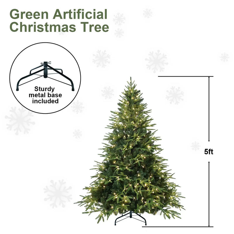 4ft Pre-Lit Artificial Christmas Tree with 150 Warm Lights by HouseOfZazla