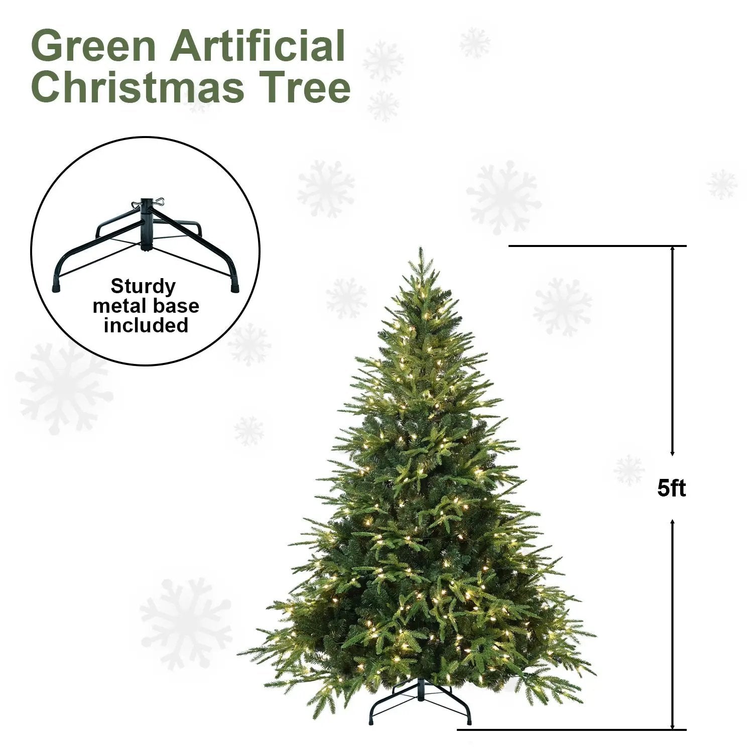 6.5ft Pre-Lit Artificial Christmas Tree with 450 Warm Lights by HouseOfZazla