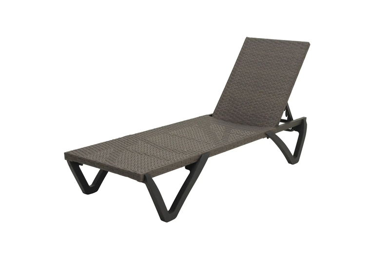 Pool Lounge Chairs Set of 2, Wicker Adjustable Outdoor Chaise Lounge with Wheels by HouseOfZazla