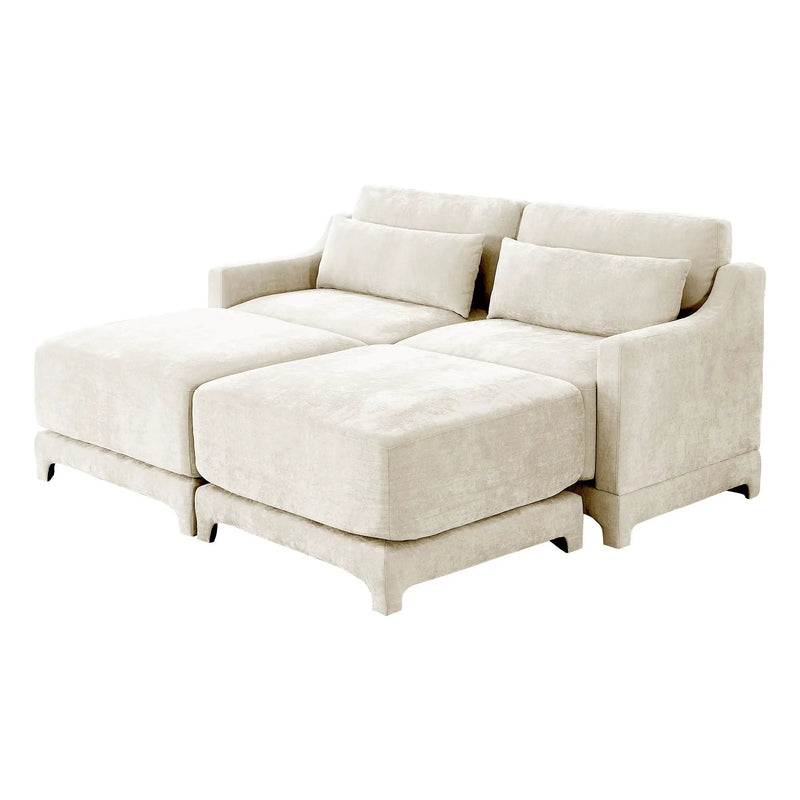 Stylish Sofa With Ottoman And Lumbar Pillows, Ergonomic Design by HouseOfZazla