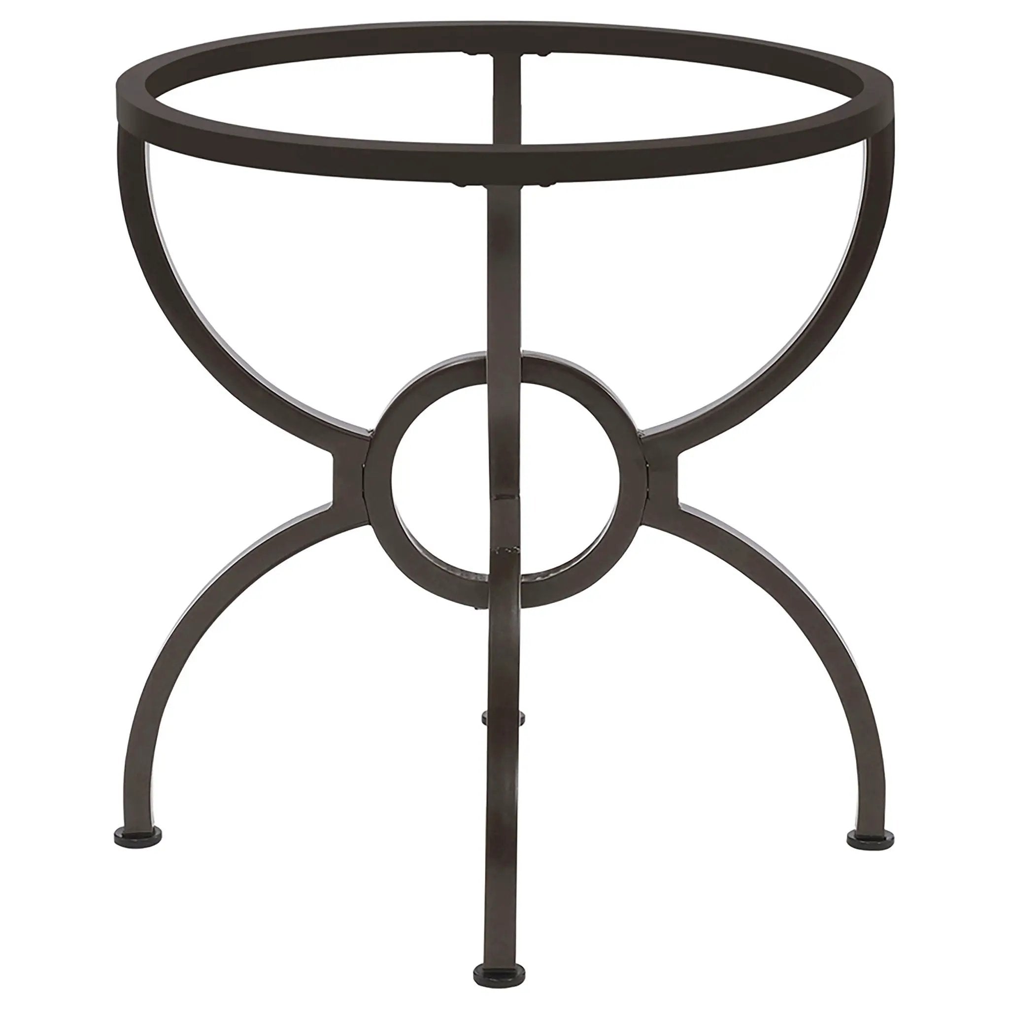 Aviano Round Metal Dining Table Base Gunmetal by Unique Piece Furniture