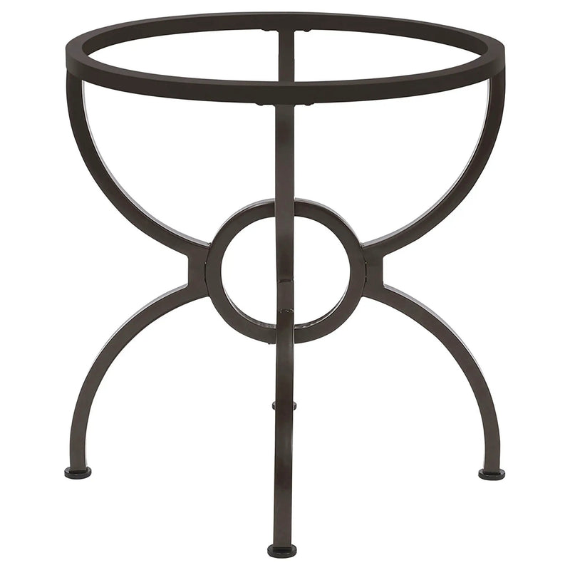 Aviano Round Metal Dining Table Base Gunmetal by Unique Piece Furniture