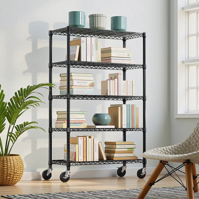 5-Shelf Storage Shelves - Heavy Duty Metal Shelving Unit by HouseOfZazla