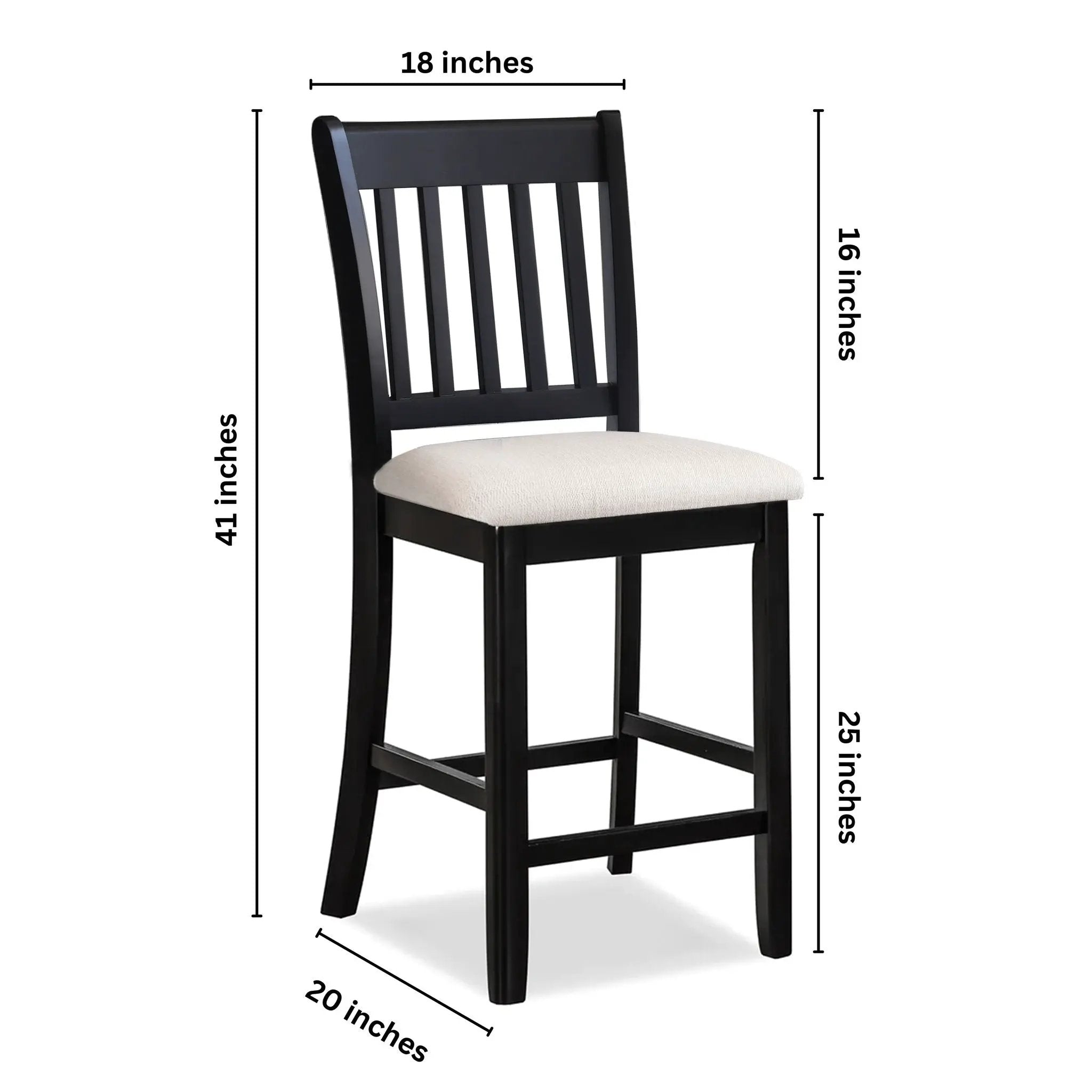 Transitional Rubberwood Dining Room Chairs (Set of 2) With Slatted Back - Black by Unique Piece Furniture