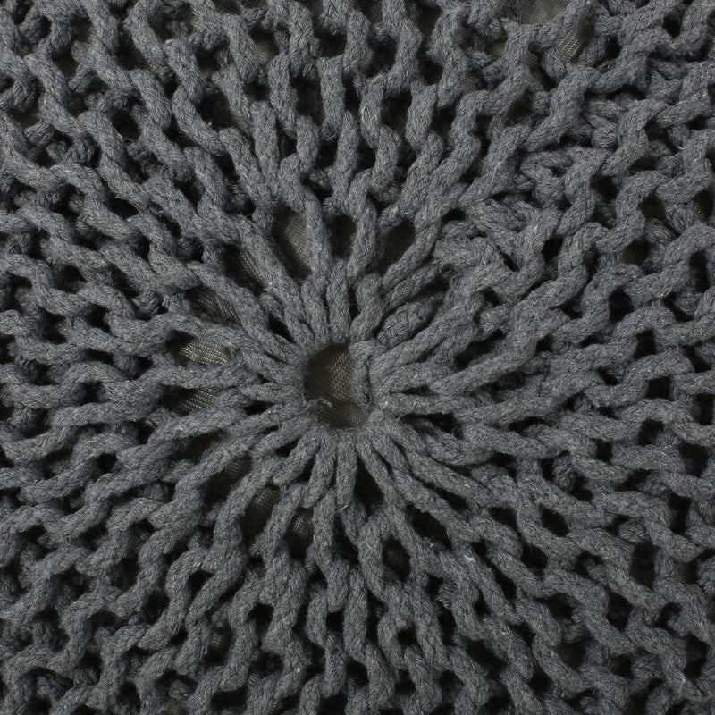 Bordeaux - Knitted Round Pouf, Versatile Ottoman And Floor Cushion by Unique Piece Furniture