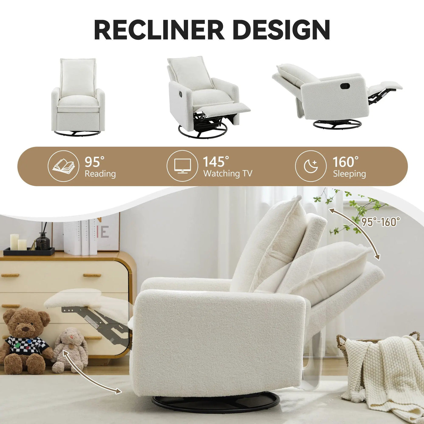 Swivel Rocker Glider Recliner Chair by HouseOfZazla