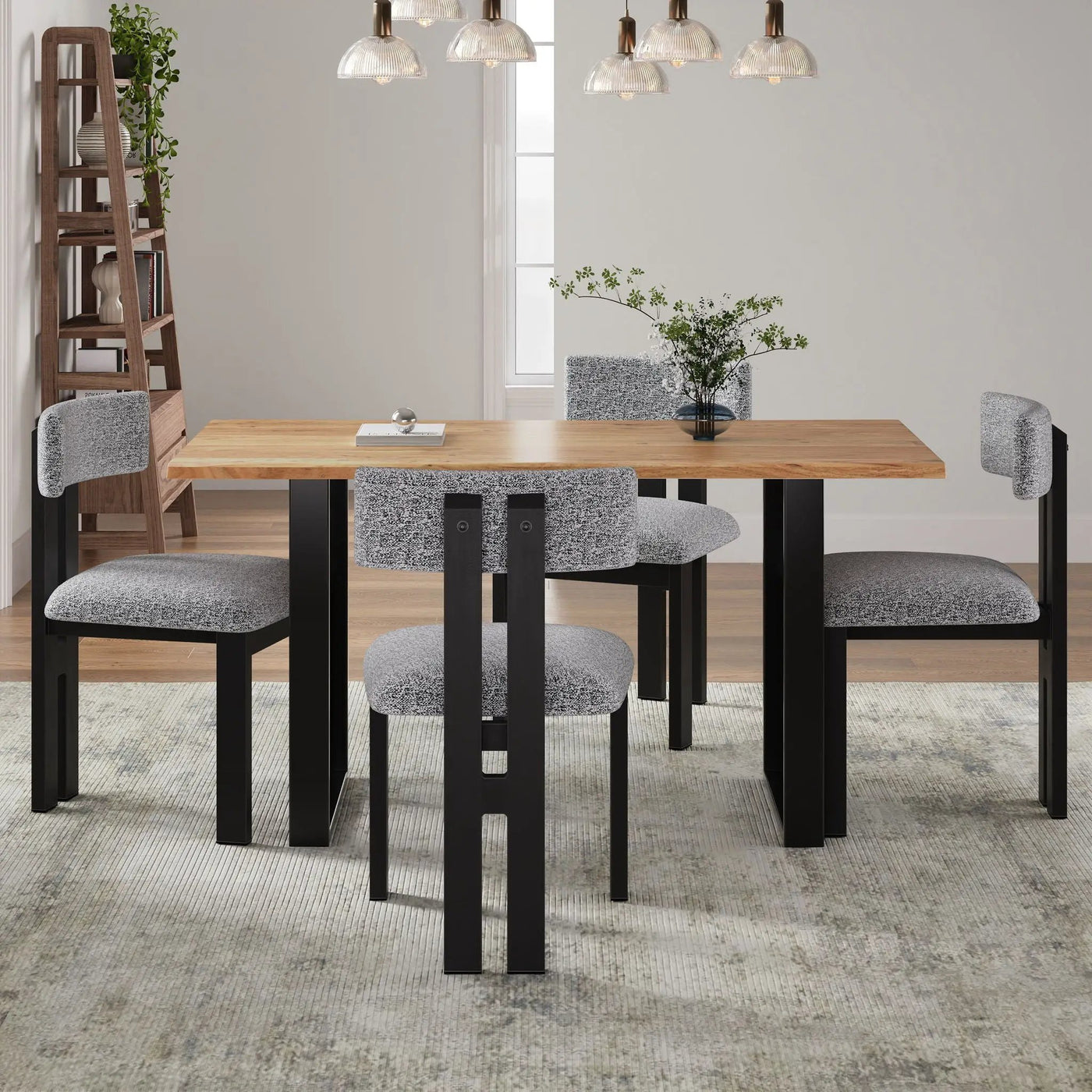 Modern Upholstered Armless Dining Chairs With Metal Legs by HouseOfZazla