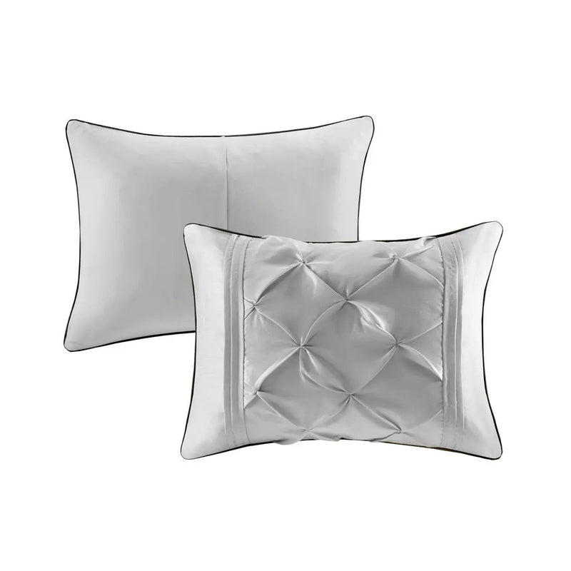 7 Piece Tufted Comforter Set Grey Full by HouseOfZazla