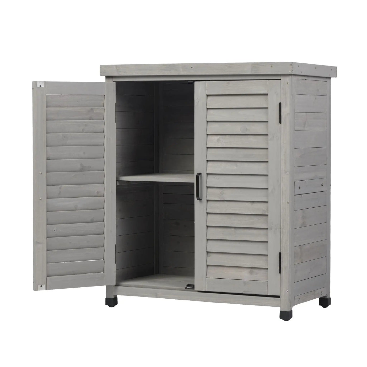 Potting Bench With Storage Cabinet And Metal Table Top For Outdoor by HouseOfZazla