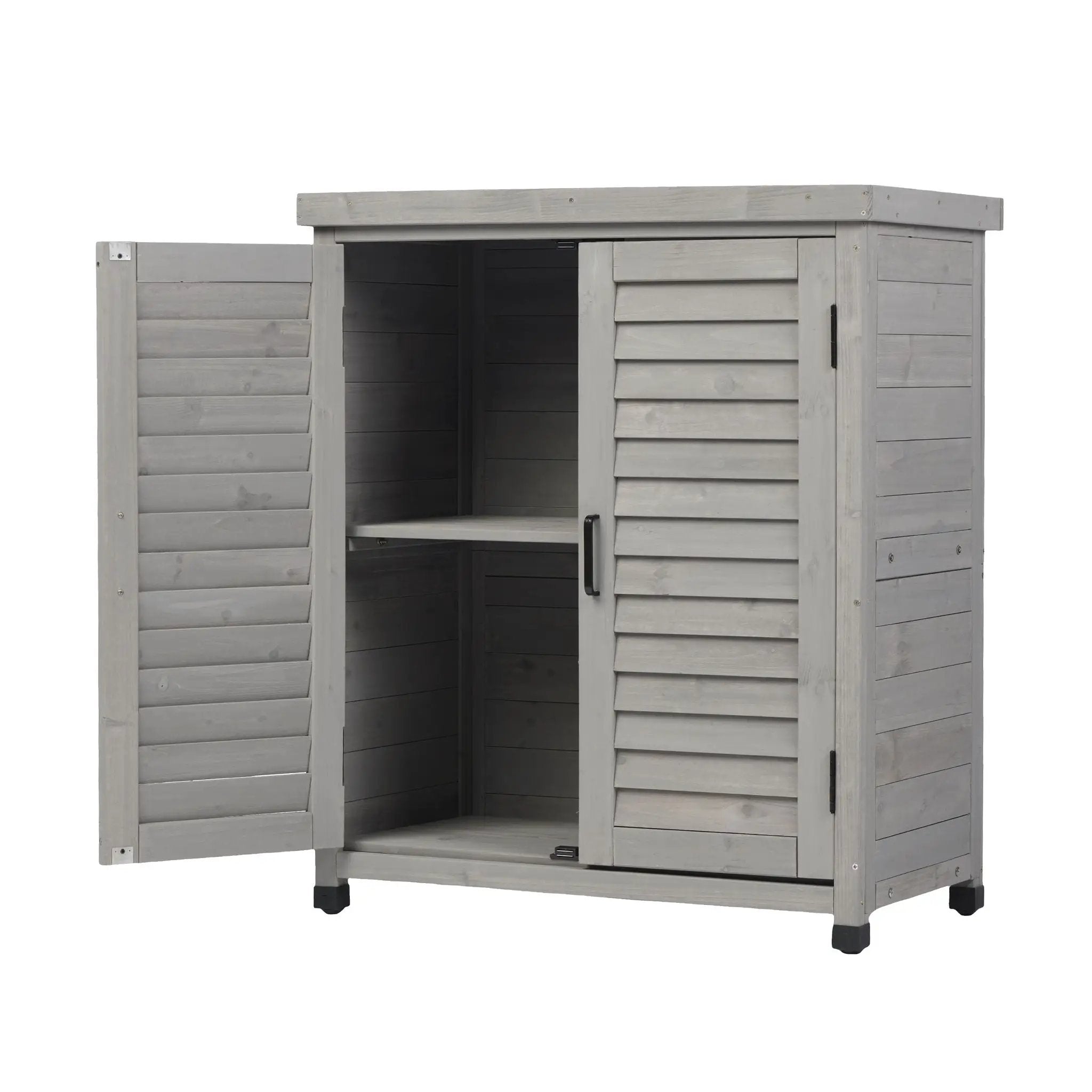 Potting Bench With Storage Cabinet And Metal Table Top For Outdoor by HouseOfZazla