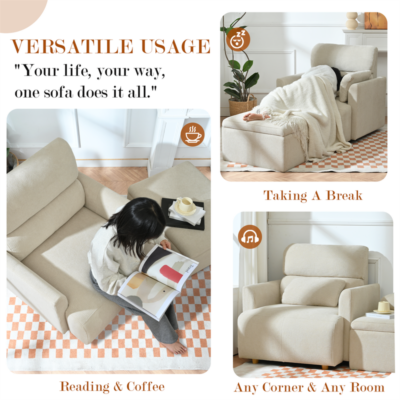 Oversized Chair with Storage Ottoman by HouseOfZazla
