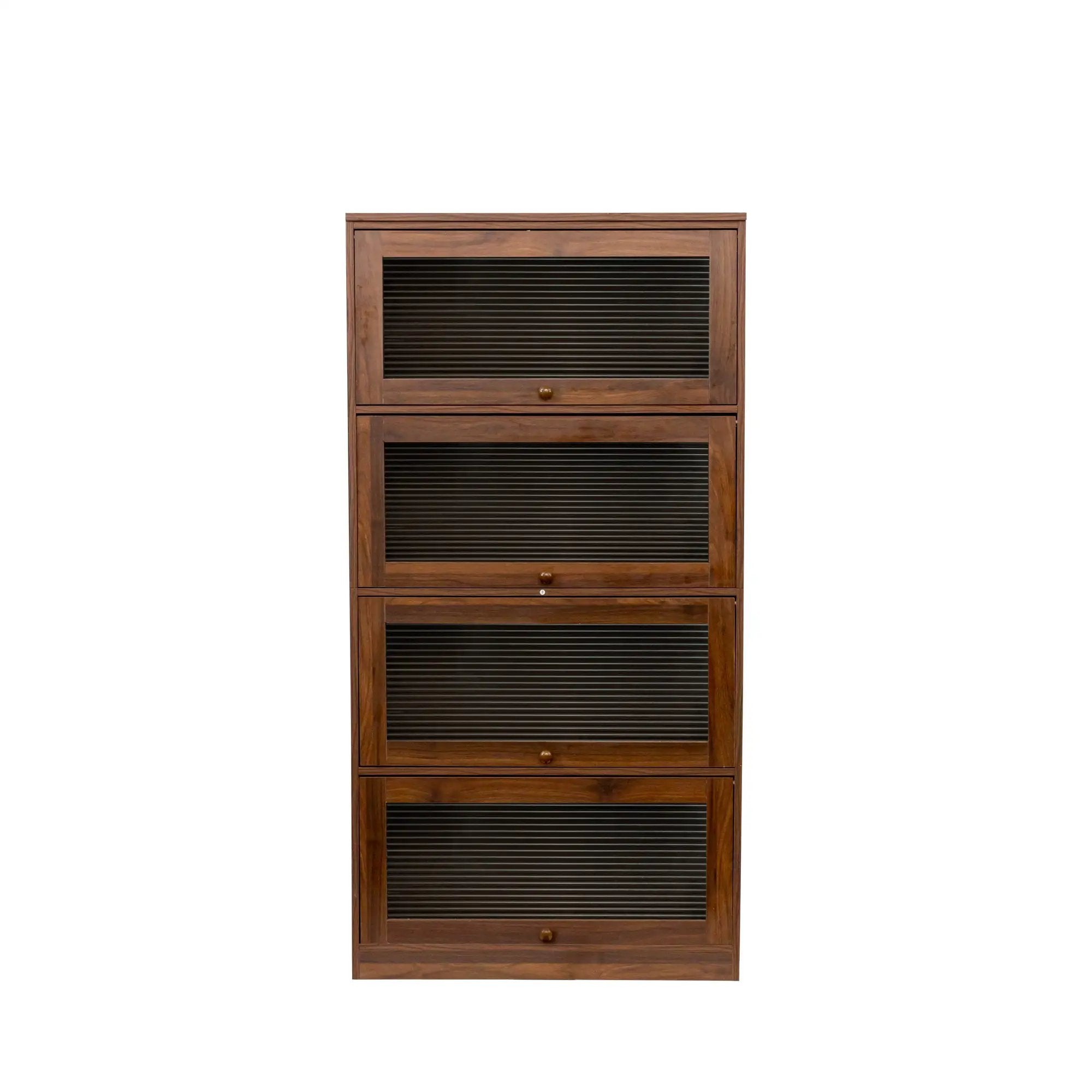 Bookcase Contemporary Closed Back Glass Doors Office Storage Cabinet by HouseOfZazla