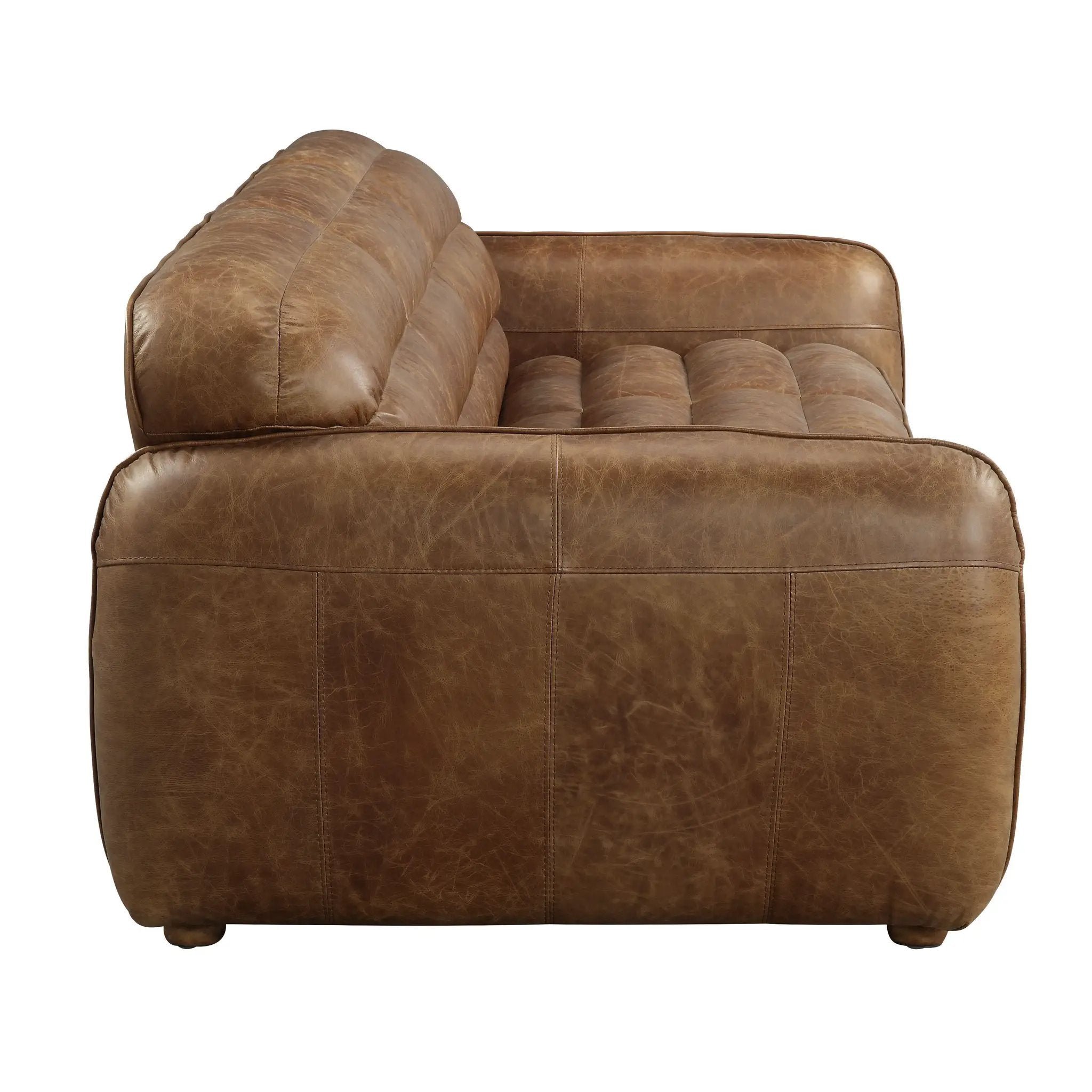 Rafer Cocoa Top Grain Leather Sofa by HouseOfZazla