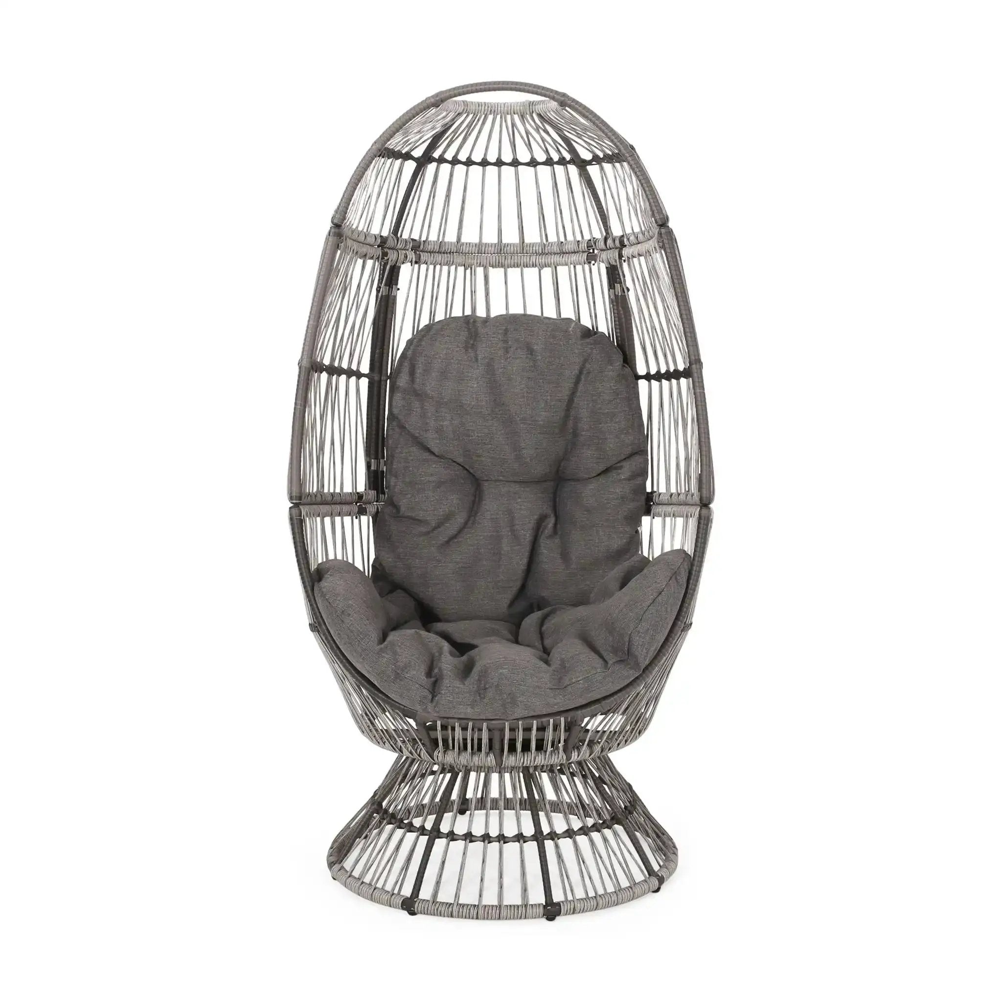 Patio Swivel Basket Egg Chair With Cushion by HouseOfZazla
