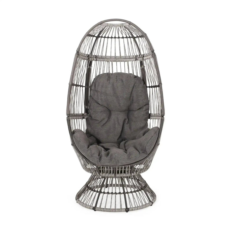 Patio Swivel Basket Egg Chair With Cushion by HouseOfZazla